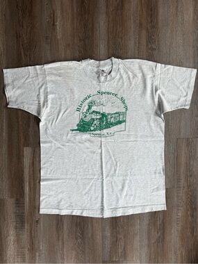 Vintage Historic Spencer North Carolina Shops Train T-Shirt - size XLarge